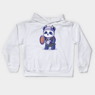 Cute Panda Knight Viking Cartoon Kids Hoodie